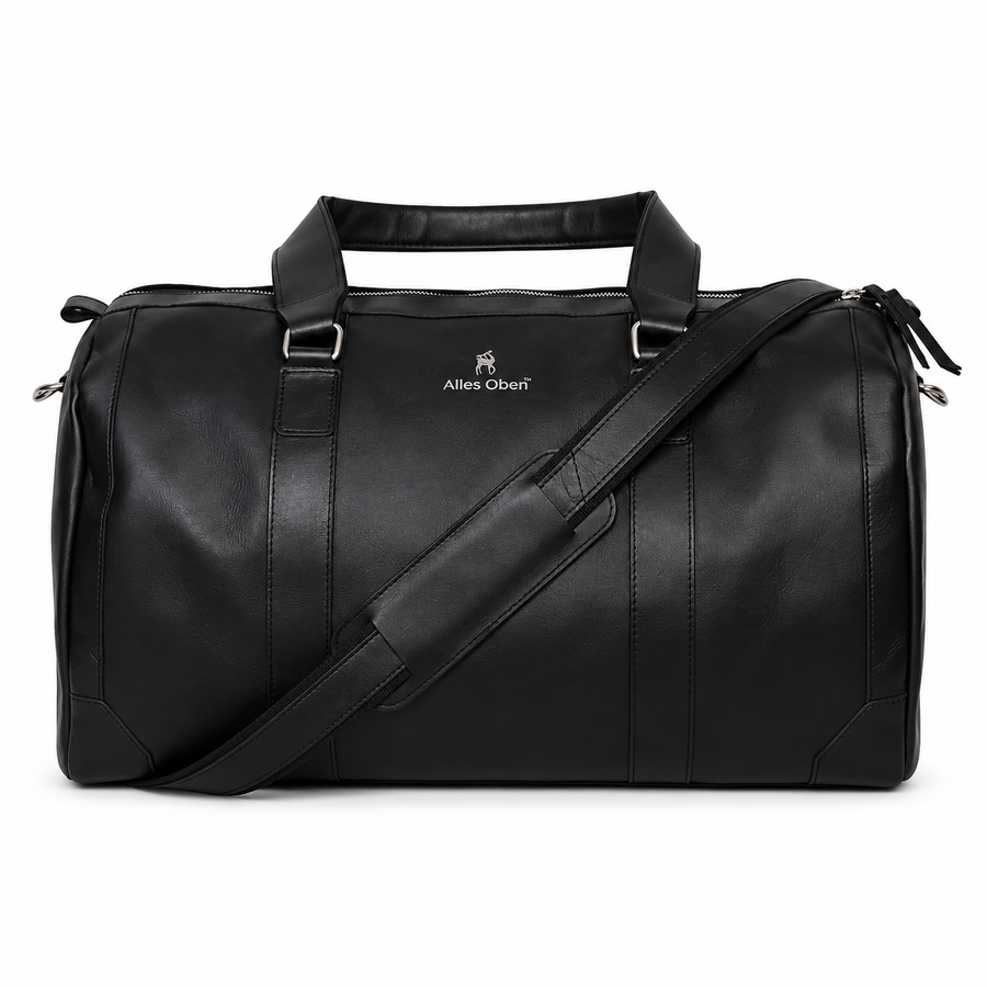 Urban Explorer Leather Duffle Bag – Black