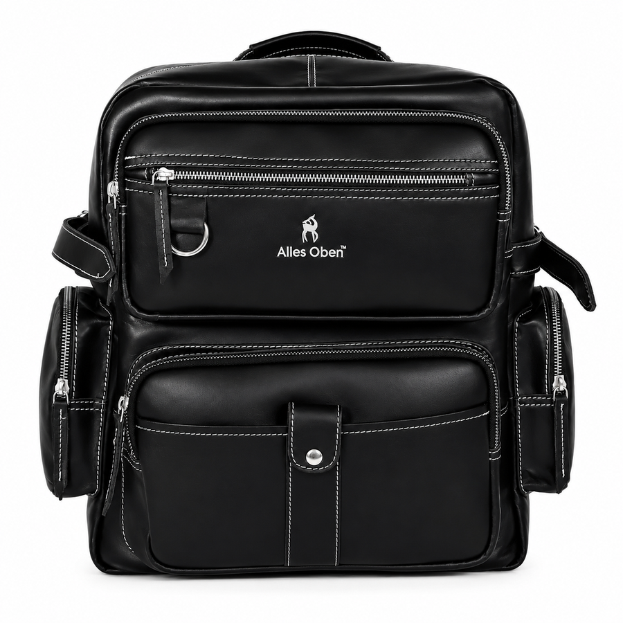 Urban Trek Pro Leather Backpack – Black