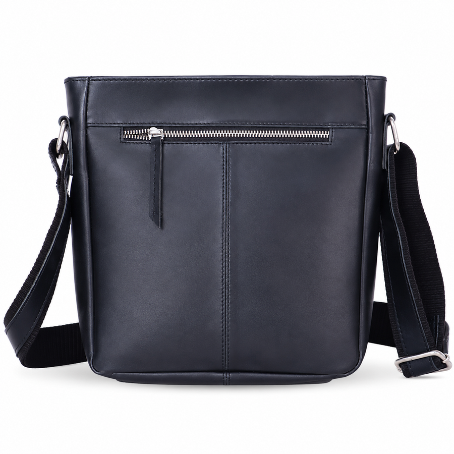 Urban Elite Leather Crossbody Sling Bag – Black