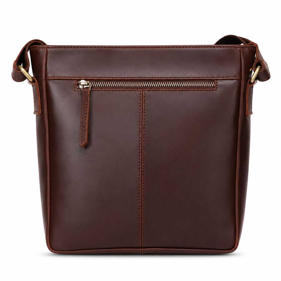 Classic Heritage Leather Crossbody Sling Bag – Brown