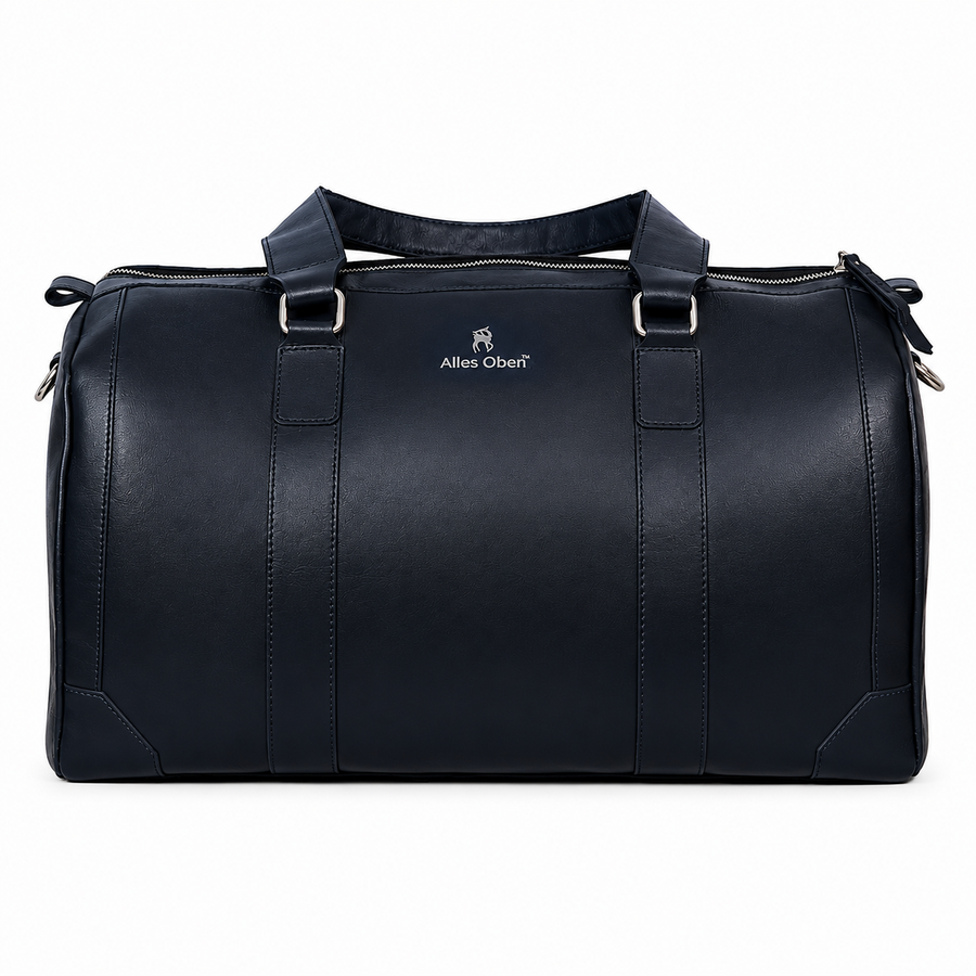 Executive Elite Leather Duffle Bag – Black
