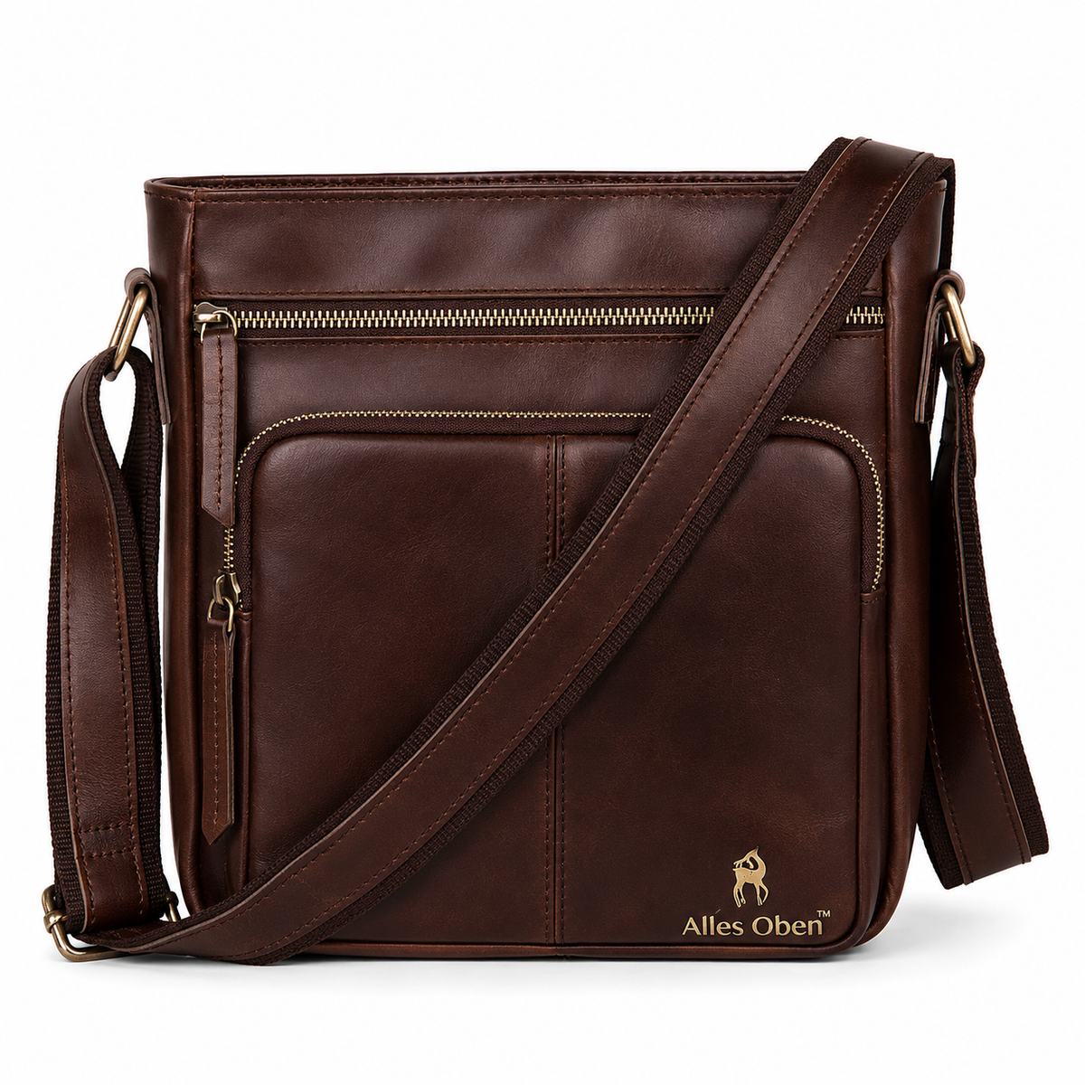 Metro Classic Leather Crossbody Sling Bag – Black