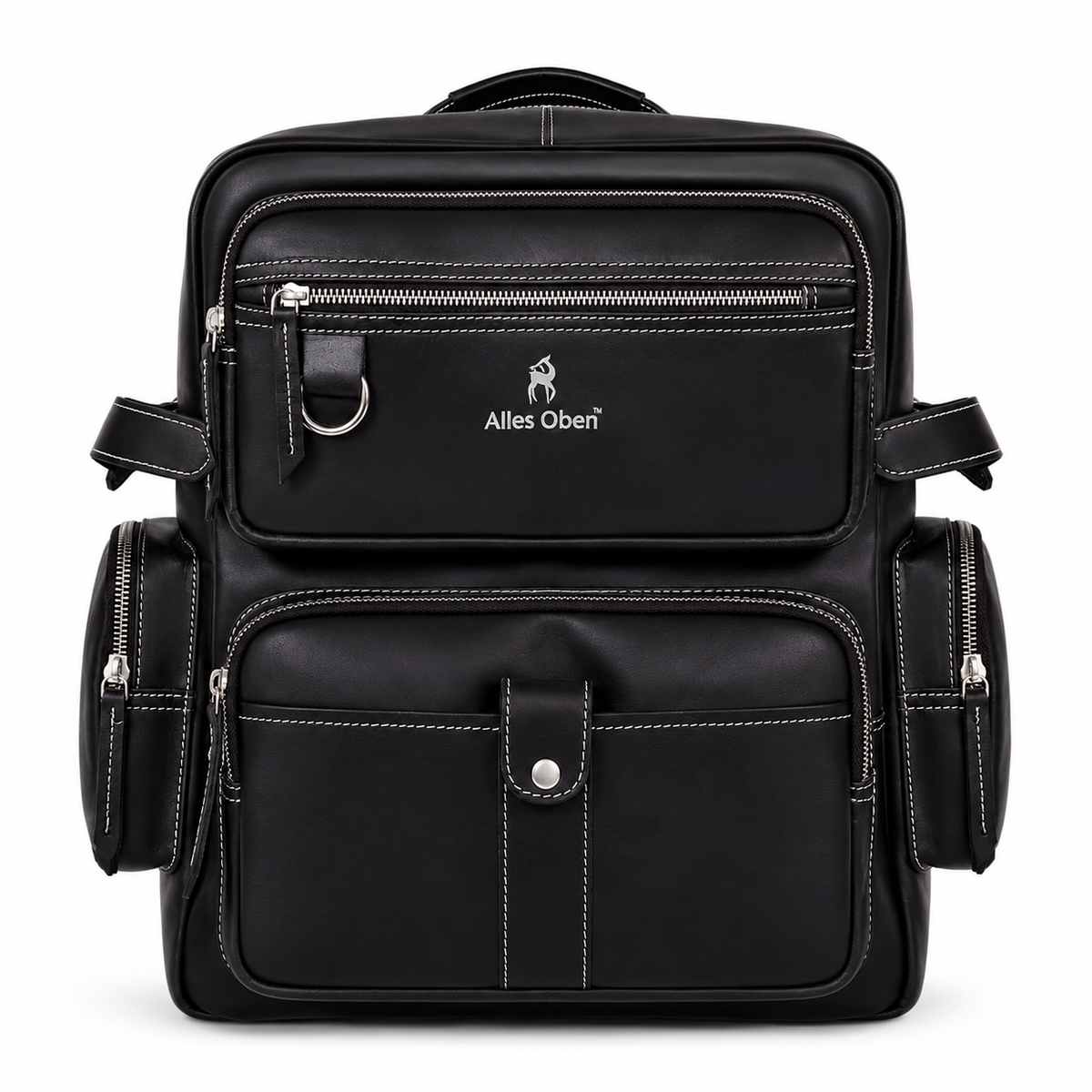 Voyager Elite Leather Backpack – Black