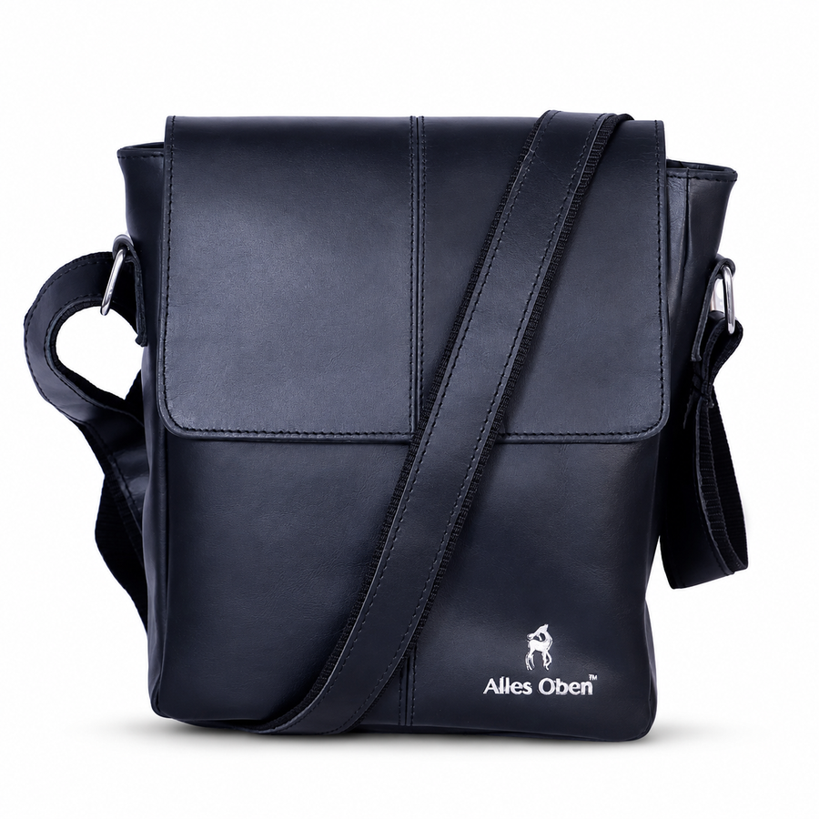 Executive Signature Leather Crossbody Sling Bag